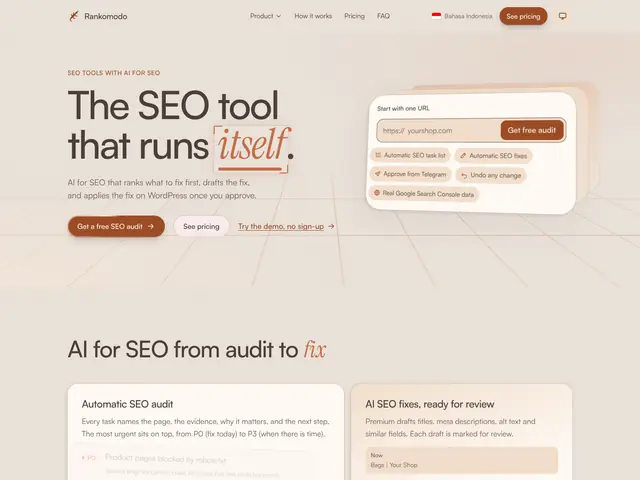 Rankomodo homepage screenshot