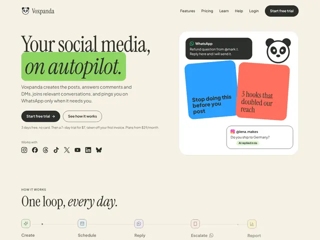 Voxpanda homepage screenshot